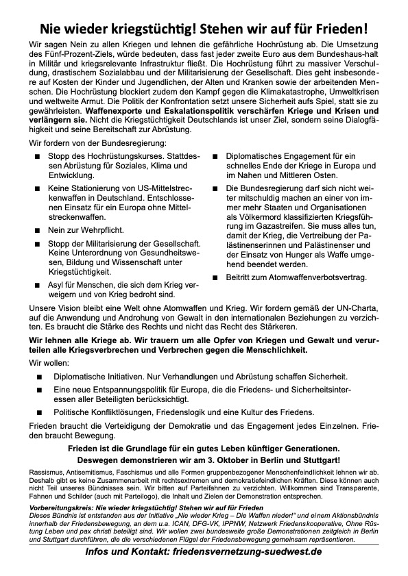 Demo 03.10.2025 Stuttgart Seite 2